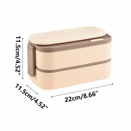 Lunch Box Containers, Stainless Steel Japanese Style Double-layer Lunch Box Bento Box Outdoor Lunch Box Microwave Heating Lunch Box For Office Workers