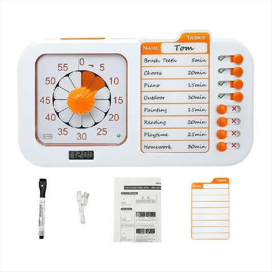 Task Timer, ADHD Timer for Kids, Students and Adults. with to-Do List Card, Planning for Daily Chore, Schedules