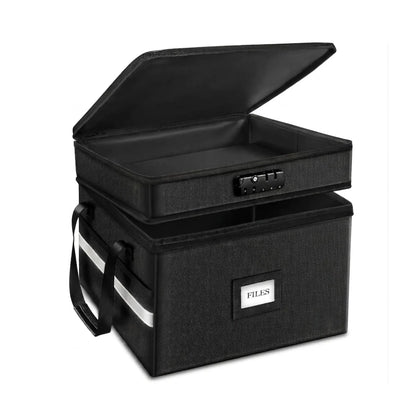 CARLA HOME Fireproof Document Box with Lock - Fabric - Office - Fireproof Document Safe