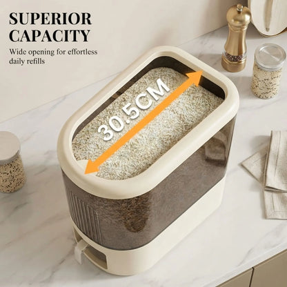 CARLA HOME Rice Dispenser 5kg Large Storage, Press Button Grain Container Kitchen