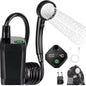 Social Hike Portable Camping Shower Kit - 6000MAh Outdoor Rechargeable Pump LED