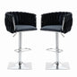 SERENITà Modern Velvet Breakfast Bar Stools Swivel Barstools Adjustable Counter Stools with Backrest (Silver-Black)