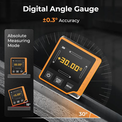 Laser Measuring Tool, 262ft Laser Measure with Digital Angle Finder & Level, Magnetic Rechargeable Laser Measurement Tool with 2.4'' Color Backlit Display, 6 Units, Length/Area/Volume/Pythagorean Mode