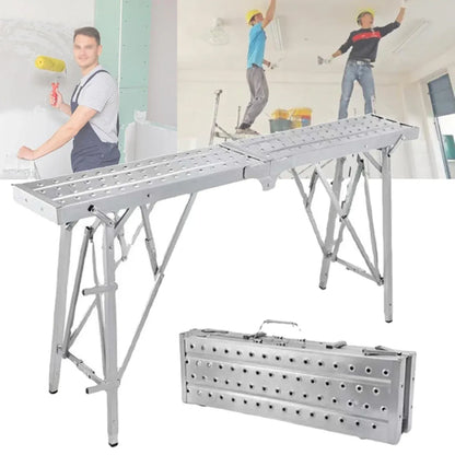 Folding Scaffolding Platform Galvanized Steel Pipe 150kg Load-Bearing Adjustable