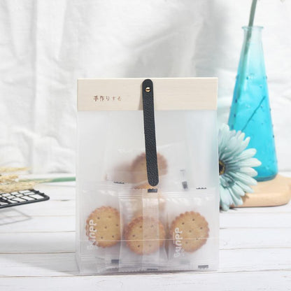 50pcs Transparent Snack Bags Biscuit Candy Bags Resealable Food Packaging - Pink