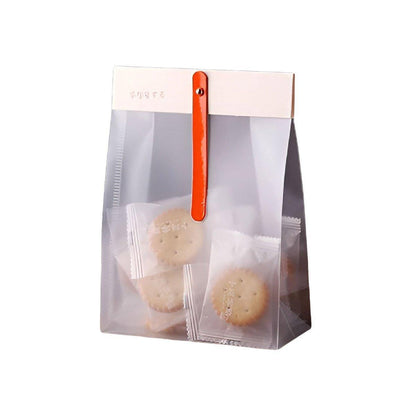 50pcs Transparent Snack Bags Biscuit Candy Bags Resealable Food Packaging - Pink