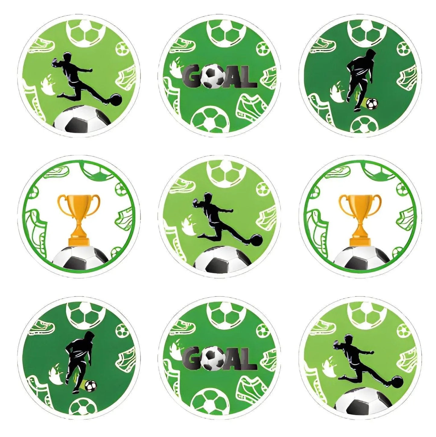 Fashion Football Sport Gift Bags Green Kraft Paper Sticker Set Party Favor Bags - 2sets-LB153
