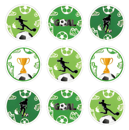 Fashion Football Sport Gift Bags Green Kraft Paper Sticker Set Party Favor Bags - 2sets-LB153