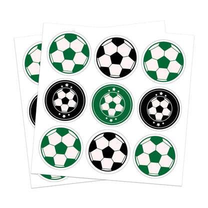 Fashion Football Sport Gift Bags Green Kraft Paper Sticker Set Party Favor Bags - 2sets-LB153