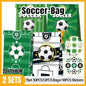 Fashion Football Sport Gift Bags Green Kraft Paper Sticker Set Party Favor Bags - 2sets-LB153