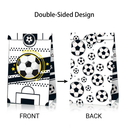 Fashion Football Sport Gift Bags Green Kraft Paper Sticker Set Party Favor Bags - 2sets-LB153