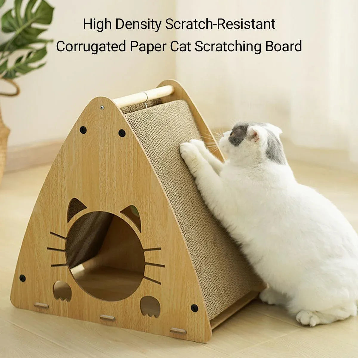 1-Piece Triangular Cat Scratcher and Hideaway
