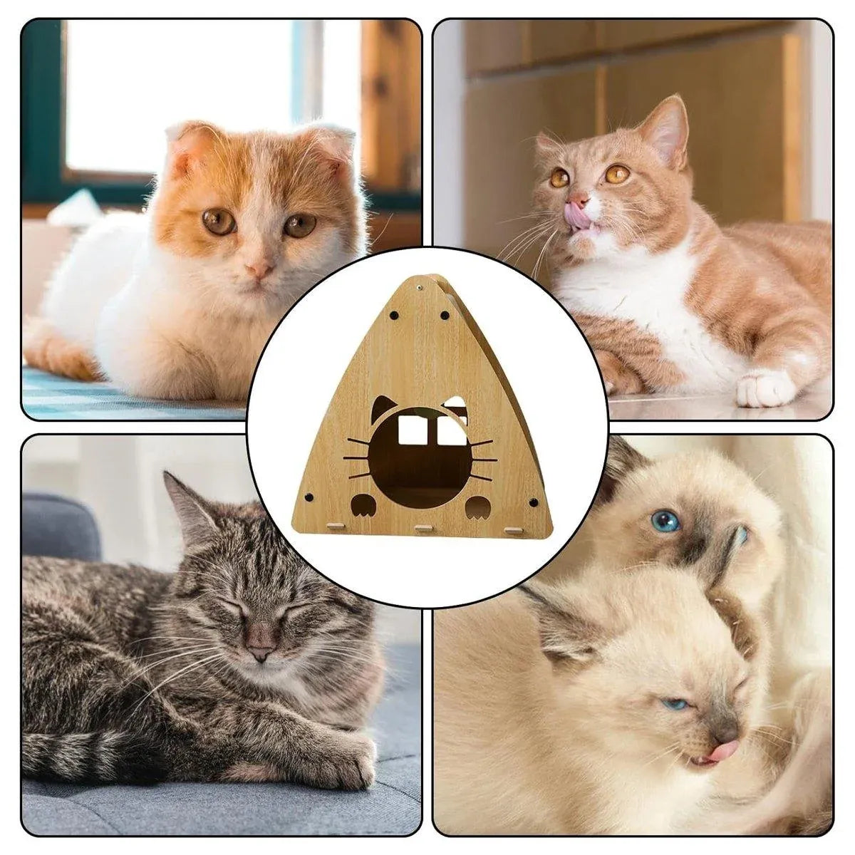 1-Piece Triangular Cat Scratcher and Hideaway