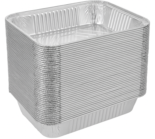 144x Aluminium Disposable Foil Food Container Trays Pans Baking Roast Bulk 32x26x5.5cm