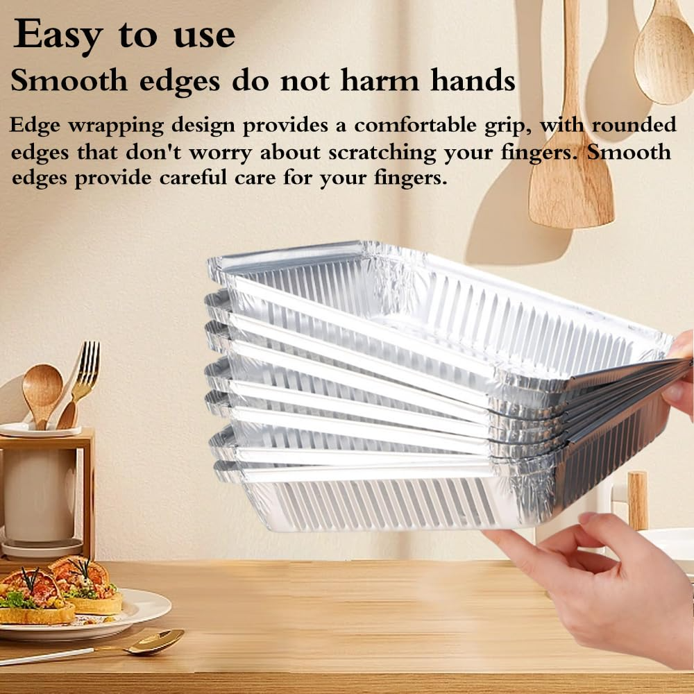 48x Deep Foil Aluminium Disposable Food Container Trays Pans Baking Roast Bulk 33x27x11cm