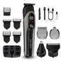 Grey 5-in-1 Digital Display Hair Clipper Set - Adjustable Multifunctional Trimmer for Hair, Beard, and Precision Grooming