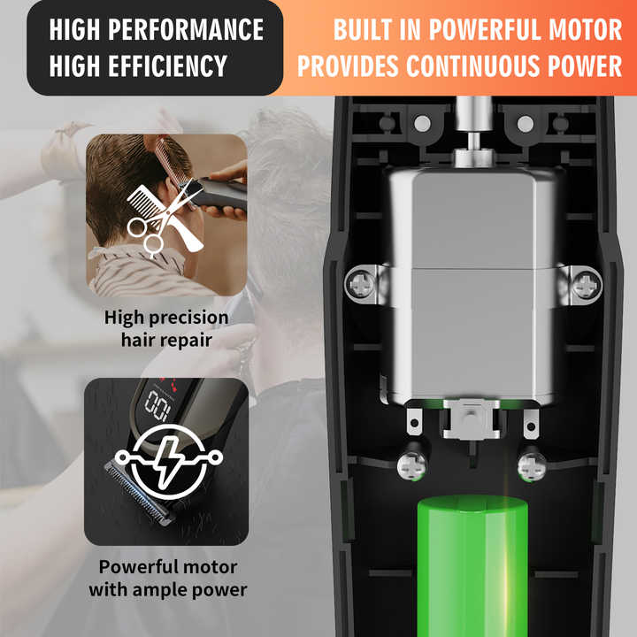 Grey 5-in-1 Digital Display Hair Clipper Set - Adjustable Multifunctional Trimmer for Hair, Beard, and Precision Grooming