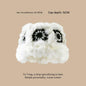 Plush Floral Bucket Hat,Warm Crocheted Winter Hat in Black and White-Hat circumference: 56-60cm