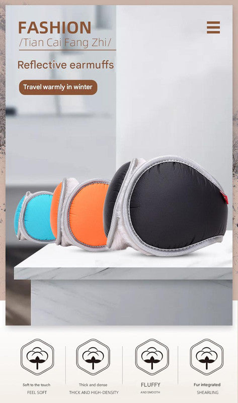 Red Winter Comfort Folding Earmuffs - Soft Fleece, Windproof and Waterproof