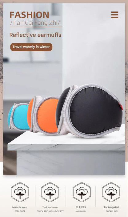 Green Winter Comfort Folding Earmuffs - Soft Fleece, Windproof and Waterproof