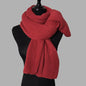 Red Imitation Cashmere Solid Scarf - Warm Winter Shawl for Men and Women
