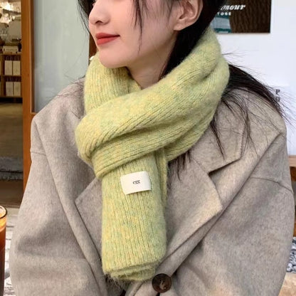 Gray Cozy Knit Scarf - Soft Wool-Blend Winter Neck Wrap, Warm and Stylish