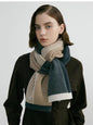 Green Elegant Color Block Striped Scarf -Men's & Women's Versatile, Winter Warmth 165x29cm