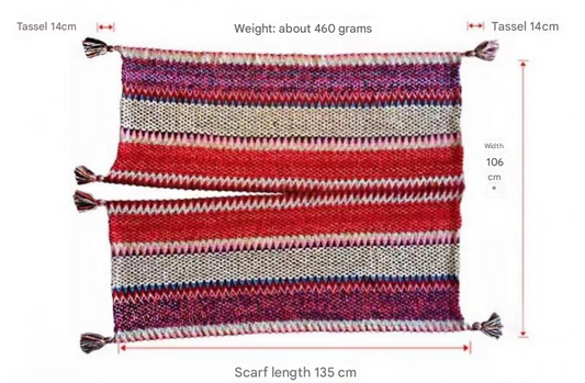 Blue Cozy Knitted Poncho Cape - Thick Mohair Blend Winter Shawl Wrap (106x135cm)
