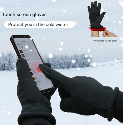 XL Purple Warm Windproof Touchscreen Gloves - Anti-Slip Grip for Winter Cycling & Outdoor Sports