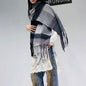 Black-grey Classic Plaid Faux Cashmere Winter Scarf - Warm and Stylish 50 x 180 cm Design