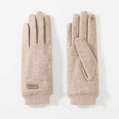 Black Elegant Women's Wool Blend Winter Gloves - Cozy Fleece-Lined Touchscreen Warmth