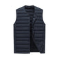 XL Navy Blue Men's Lightweight Quilted Puffer Vest - Ideal Sleeveless Jacket for Winter Layering