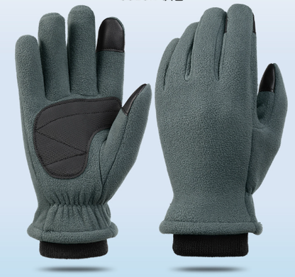 M Navy Blue Winter Fleece Touchscreen Gloves - Warm & Water-Repellent for Cycling & Outdoor Sports