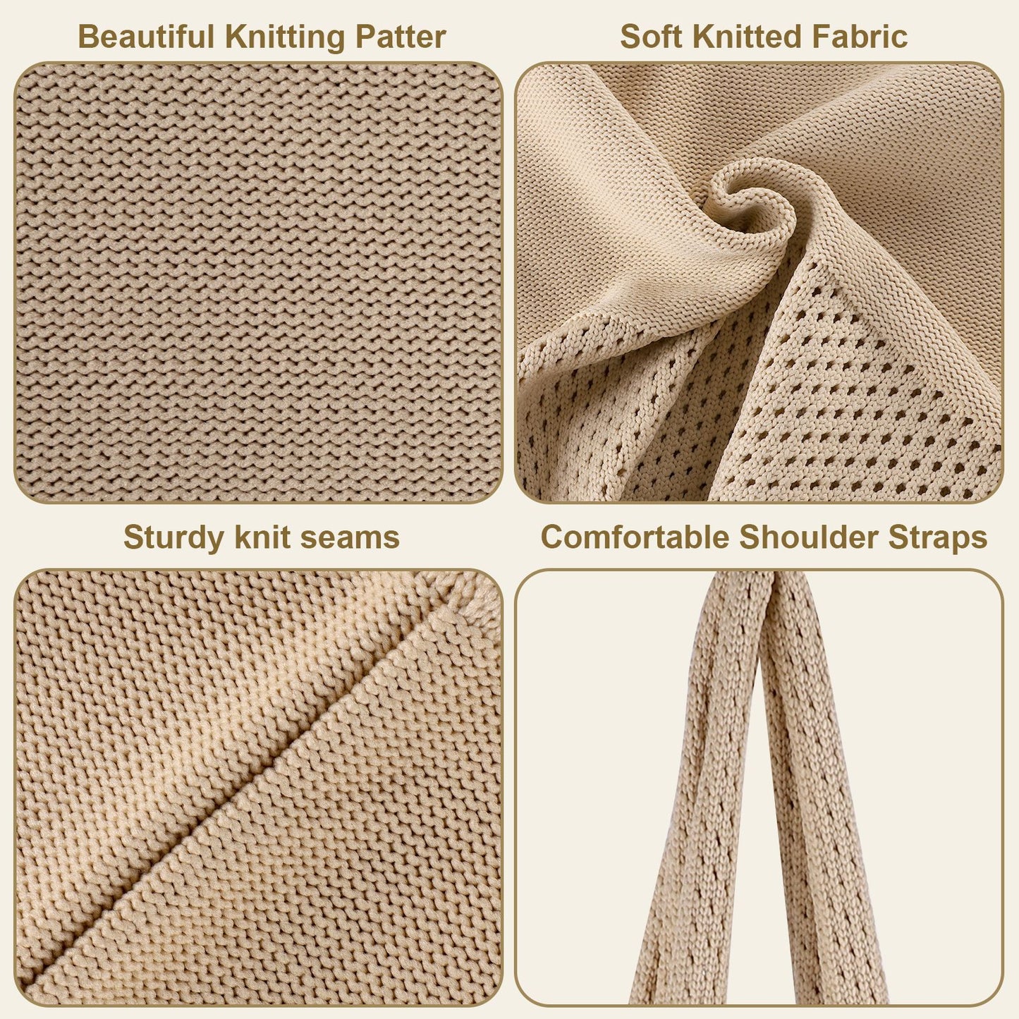 White Women's Large Mesh Beach Tote Bag Boho Crochet Shoulder Shopper Reusable Eco Grocery Net Bag for Summer Travel and Markets