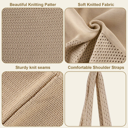 White Women's Large Mesh Beach Tote Bag Boho Crochet Shoulder Shopper Reusable Eco Grocery Net Bag for Summer Travel and Markets