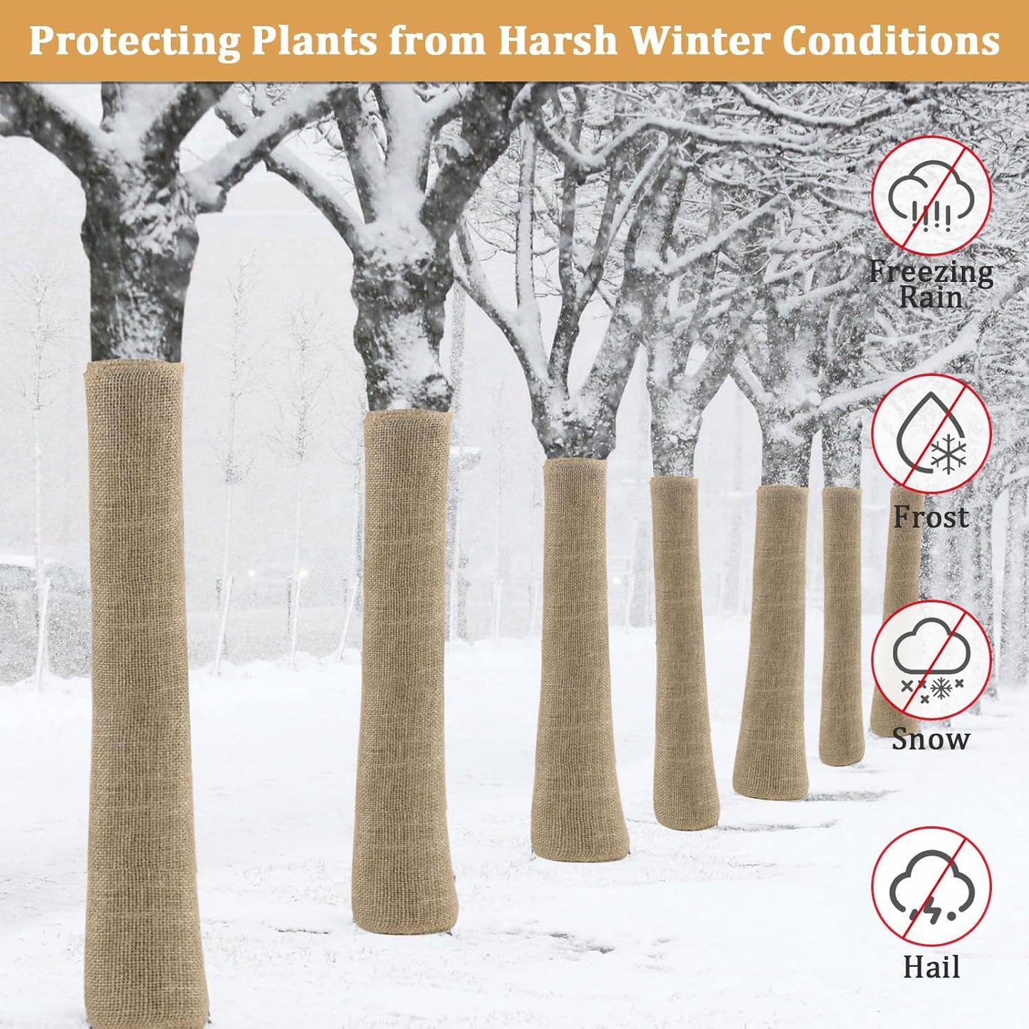 40in x 15ft Natural Jute Burlap Plant Blankets - High Density Winter Frost Protection for Australian Gardens and Trees