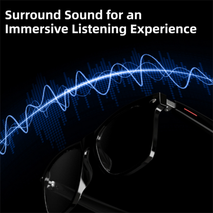 Black Ultra-Light AI Smart Sunglasses - Immersive Stereo Sound, Clear Noise Reduction, IPX Waterproof, Comfortable & Stylish