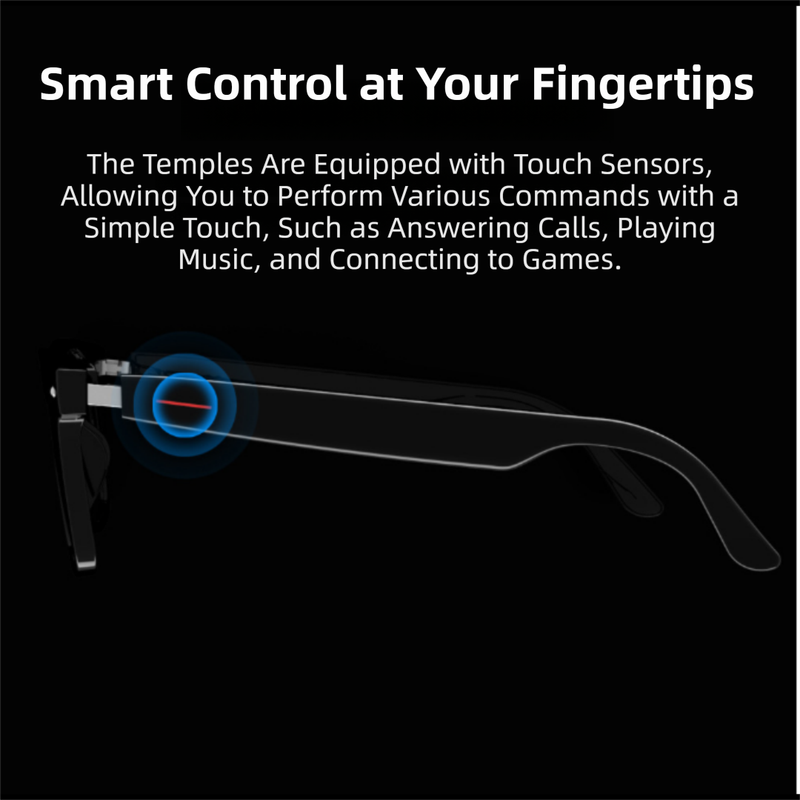 Black Ultra-Light AI Smart Sunglasses - Immersive Stereo Sound, Clear Noise Reduction, IPX Waterproof, Comfortable & Stylish