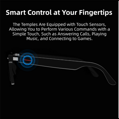 Black Ultra-Light AI Smart Sunglasses - Immersive Stereo Sound, Clear Noise Reduction, IPX Waterproof, Comfortable & Stylish