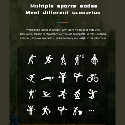 HT17 Blue Outdoor Rugged Sports Smartwatch with Bluetooth Calling - 7-Day Battery, IP68 Waterproof, Multi-Health Monitor & Fitness Tracking