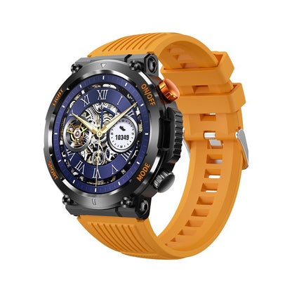 HT17 Orange Outdoor Rugged Sports Smartwatch with Bluetooth Calling - 7-Day Battery, IP68 Waterproof, Multi-Health Monitor & Fitness Tracking