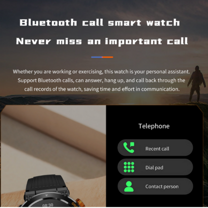 HT17 Orange Outdoor Rugged Sports Smartwatch with Bluetooth Calling - 7-Day Battery, IP68 Waterproof, Multi-Health Monitor & Fitness Tracking