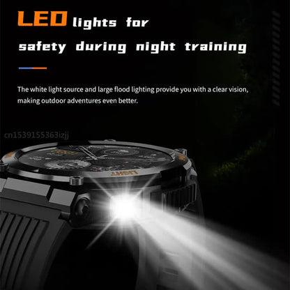 HT17 Green Outdoor Rugged Sports Smartwatch with Bluetooth Calling - 7-Day Battery, IP68 Waterproof, Multi-Health Monitor & Fitness Tracking