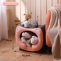 Pink Cute Cat-Themed Stackable Storage Bin - Multi-purpose Pet Bed & Toy Organizer