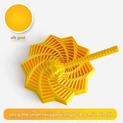 2-Pcs Silk gold Smart 3D Printed Fidget Toy - Hexagonal Illusion Folding Desk Toy for Stress Relief & Focus
