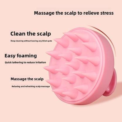 5-Pcs Orange Soft Scalp Massager Shampoo Brush with Detachable Bristles Handheld Hair Scrubber for Deep Cleaning and Head Massage