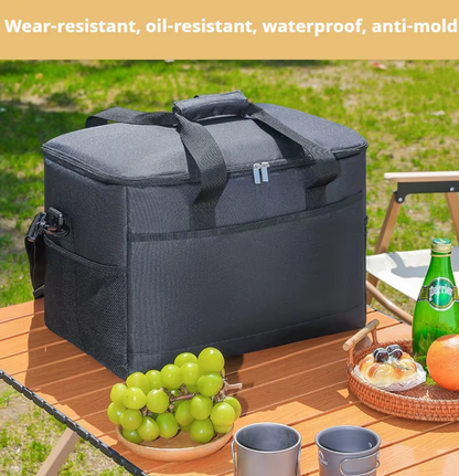Small Insulated Lunch Bag 10L Cooler Tote Box with Shoulder Strap Leakproof Thermal Meal Prep Carrier for Work School Picnic Black