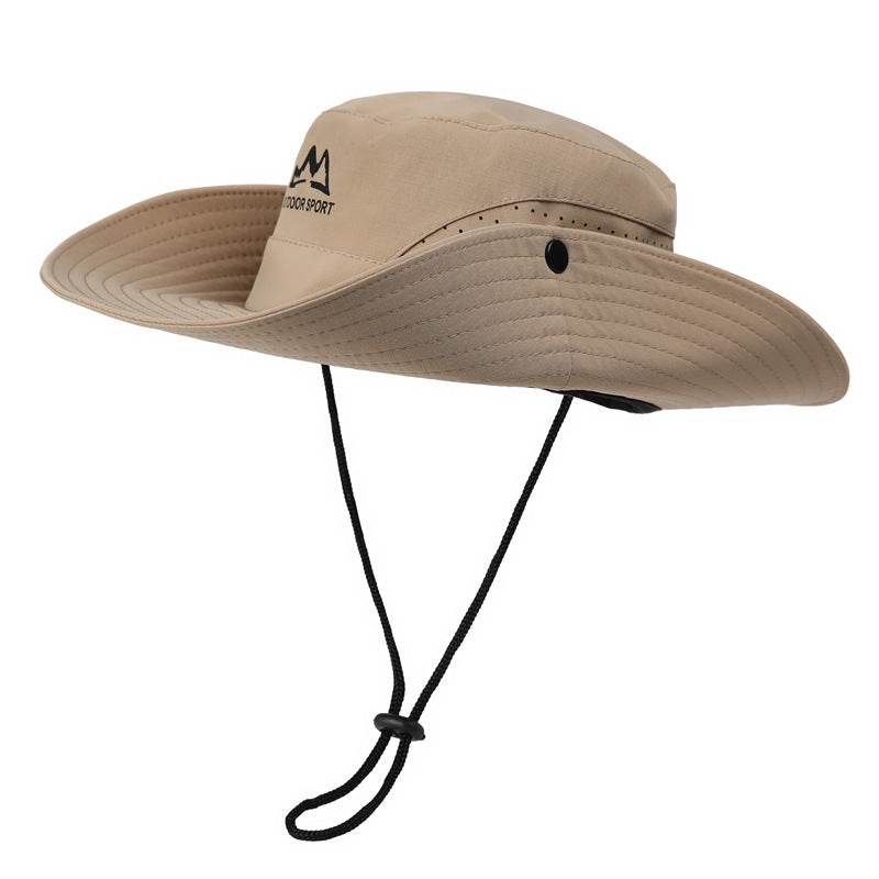 Wide Brim Sun Hat Waterproof UV Protection Boonie Bucket Cap Mesh Breathable for Fishing Hiking Camping Outdoor Dark Grey