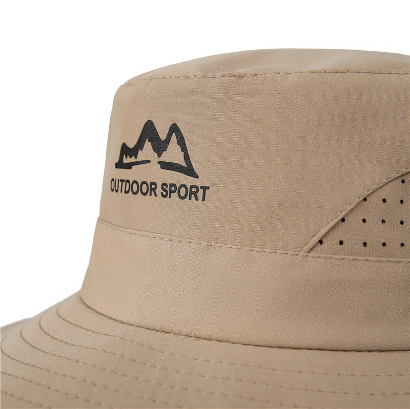 Wide Brim Sun Hat Waterproof UV Protection Boonie Bucket Cap Mesh Breathable for Fishing Hiking Camping Outdoor French Grey