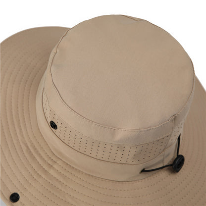 Wide Brim Sun Hat Waterproof UV Protection Boonie Bucket Cap Mesh Breathable for Fishing Hiking Camping Outdoor French Grey